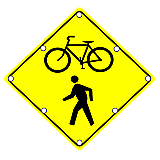 Lighted Roadway Signs -  PEDESTRIAN/ BICYCLE CROSSING Sign