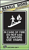 8" x 11" Braille / Tactile Sign:  IN CASE OF FIRE.....