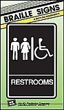 6" x 9" Braille / Tactile Sign:  RESTROOMS (Wheelchair Accessible)