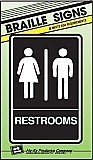 6" x 9" Braille / Tactile Sign:  RESTROOMS