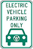 12" x 18" x 0.080 Aluminum Sign: ELECTRIC VEHICLE PARKING ONLY (with Graphic)
