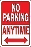 12" x 18" x 0.040 Aluminum Sign: NO PARKING ANY TIME W/ DOUBLE ARROW