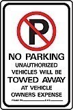 No Parking Signs | 12" x 18" x 0.040 Aluminum Sign:  NO PARKING - UNAUTHORIZED VEHICLES...
