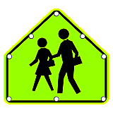 Lighted Roadway Signs -  SCHOOL CROSSING Sign