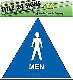 12" x 12" TITLE 24 Braille / Tactile Sign:  MEN