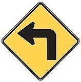 W1-1 - 30" x 30" x 0.080 Aluminum Sign: TURN AHEAD (Left or Right)