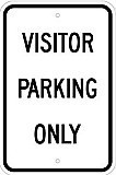 12" x 18" x 0.080 Aluminum Sign: VISITOR PARKING ONLY (with or without Arrows)