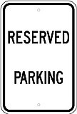 12" x 18" x 0.080 Aluminum Sign: RESERVED PARKING