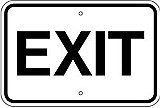 18" x 12" x 0.080 Aluminum Sign: EXIT (with or without Arrows)