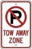 12" x 18" x 0.080 Aluminum Sign: NO PARKING - TOW AWAY ZONE (with Symbol) 