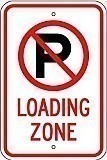 12" x 18" x 0.080 Aluminum Sign: NO PARKING - LOADING ZONE (with Symbol)