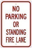 12" x 18" x 0.080 Aluminum Sign: NO PARKING OR STANDING - FIRE LANE
