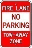 12" x 18" x 0.080 Aluminum Sign: NO PARKING - FIRE LANE - TOW AWAY ZONE