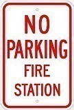 12" x 18" x 0.080 Aluminum Sign: NO PARKING - FIRE STATION