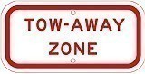 12" x 6" x 0.080 Aluminum Sign: TOW-AWAY ZONE PLAQUE