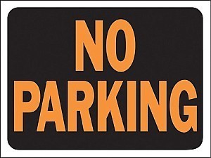 Plastic NO PARKING Signs - 12" x 9" HY-GLO