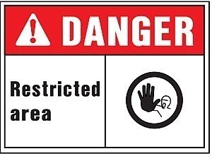 HD Poly DANGER - RESTRICTED AREA Signs - 14" x 10"