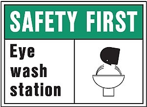 HD Poly SAFETY FIRST - EYE WASH STATION Signs - 14" x 10"