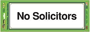 Plastic NO SOLICITORS Signs - 9" x 3" Deco Style