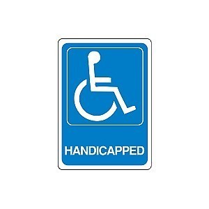 Plastic Wheelchair Symbol Signs - 5" x 7" Deco Style