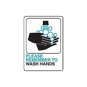 Plastic WASH HANDS Signs - 5" x 7" Deco Style