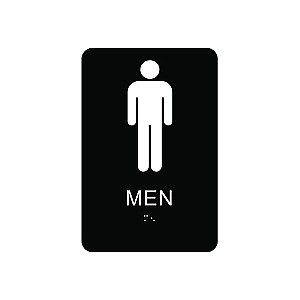 Plastic MEN Signs - 6" x 9" Braille / Tactile