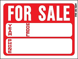 Plastic FOR SALE Signs - 12" x 9"