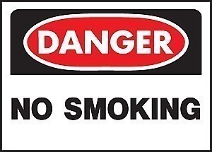 HD Poly DANGER - NO SMOKING Signs - 14" x 10"