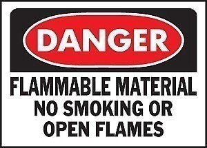 HD Poly DANGER - FLAMMABLE MATERIAL Signs - 14" x 10"
