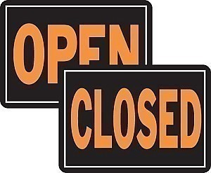 Alum 2-Sided OPEN / CLOSED Signs - 14" x 9" x 0.020 HY-GLO
