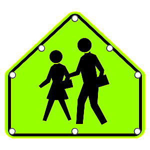 Lighted SCHOOL CROSSING Signs - Various Sizes