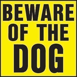 HD Plastic BEWARE OF THE DOG Signs - 11" x 11"