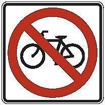 Alum NO BICYCLES Signs   |   Various Sizes x 0.080 Thick  -   R5-6