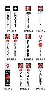 Gemstone Vertical Panel Valet & Parking Lot Signs with 9 LB Weighted Base
