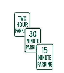 Alum. PARKING W/ TIME RESTRICTIONS Signs - 12" x 18" x 0.080