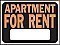 12" x 9" Hy-Glo Plastic Sign:  FOR RENT (w/ Blank Info Box)