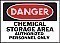 HD Poly DANGER - CHEMICAL STORAGE AREA Signs - 14" x 10"