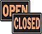 Alum 2-Sided OPEN / CLOSED Signs - 14" x 9" x 0.020 HY-GLO