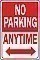 12" x 18" x 0.040 Aluminum Sign: NO PARKING ANY TIME W/ DOUBLE ARROW