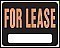 19" x 15" Hy-Glo Plastic Sign:  FOR LEASE (w/ Blank Info Box)
