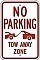 Alum. NO PARKING - TOW AWAY ZONE (with Graphic) Signs - 12" x 18" x 0.080