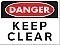 JUMBO HD Poly DANGER - KEEP CLEAR Signs - 24" x 18"