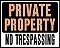 JUMBO Plastic PRIVATE PROPERTY  NO TRESPASSING Signs - 19" x 15" HY-GLO