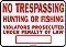 Alum NO TRESPASSING Sign - 14" x 9" x 0.020