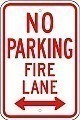 12" x 18" x 0.080 Aluminum Sign: NO PARKING - FIRE LANE (with or without Arrows)