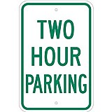 PARKING SIGNS | 12" x 18" x 0.080 Aluminum Sign: PARKING W/ TIME RESTRICTIONS